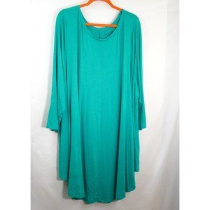 Teal oversized knit tunic - 4x, 34/36